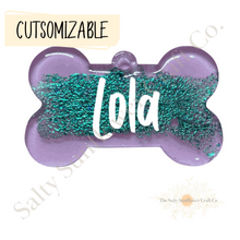 Load image into Gallery viewer, Blue/Green Chameleon Mica Acrylic Dog Tag *Customizable