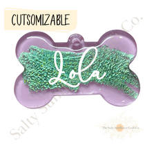 Load image into Gallery viewer, Green Chameleon Mica Acrylic Dog Tag *Customizable