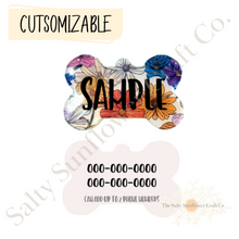 Load image into Gallery viewer, Vibrant Floral Dog Tag *Customizable