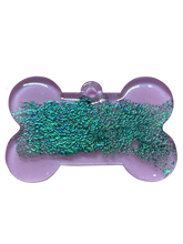 Load image into Gallery viewer, Blue/Green Chameleon Mica Acrylic Dog Tag *Customizable