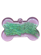 Load image into Gallery viewer, Green Chameleon Mica Acrylic Dog Tag *Customizable