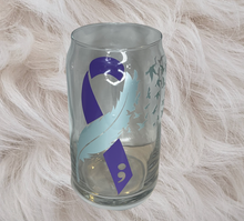 Load image into Gallery viewer, 16oz Suicide Awareness Mental Health Awareness Ribbon Beer Glass Can