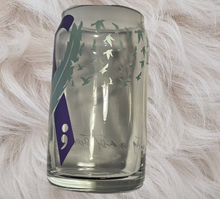 Load image into Gallery viewer, 16oz Suicide Awareness Mental Health Awareness Ribbon Beer Glass Can