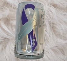 Load image into Gallery viewer, 16oz Suicide Awareness Mental Health Awareness Ribbon Beer Glass Can