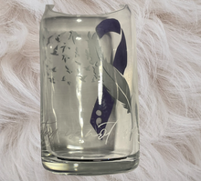 Load image into Gallery viewer, 16oz Suicide Awareness Mental Health Awareness Ribbon Beer Glass Can