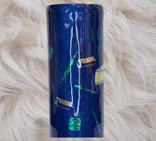 Load image into Gallery viewer, 20oz Crafter "I Can Make That" Blue Glitter Tumbler