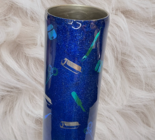 Load image into Gallery viewer, 20oz Crafter "I Can Make That" Blue Glitter Tumbler