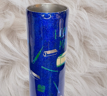 Load image into Gallery viewer, 20oz Crafter "I Can Make That" Blue Glitter Tumbler