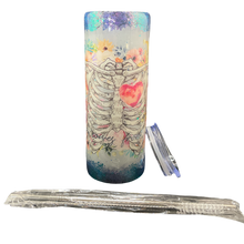 Load image into Gallery viewer, 20oz Beauty Comes From Within Skeleton Holographic Skinny Tumbler