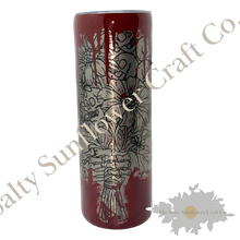Load image into Gallery viewer, 20oz Bloody Skeleton Holding Flowers Skinny Tumbler