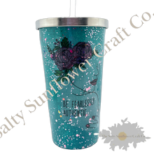 Load image into Gallery viewer, 20oz Bloody Be Fearlessly Authentic Women Empowerment Glitter Tumbler
