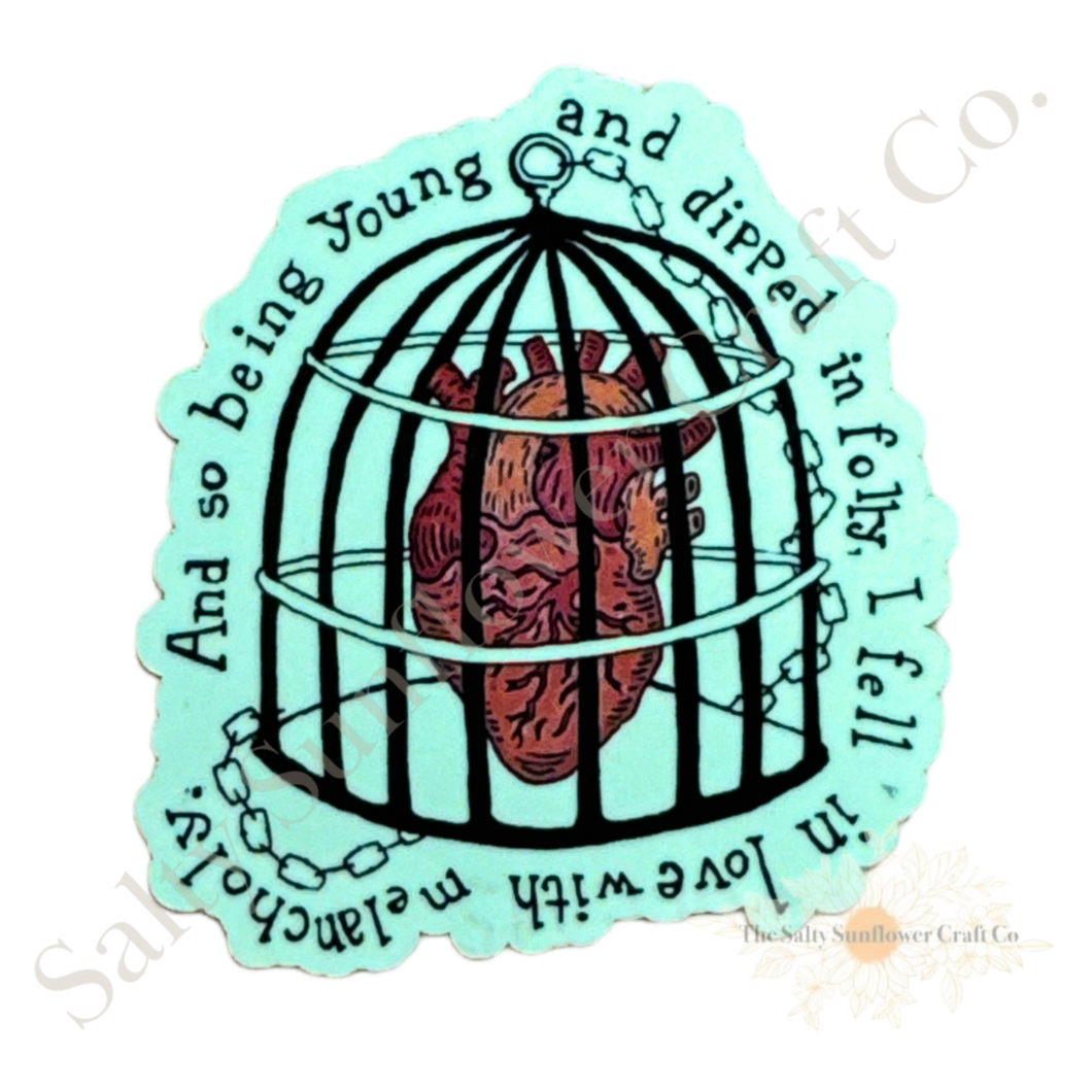 And So Being Young And Dipped In Folly Edgar Allan Poe Mental Health Sticker