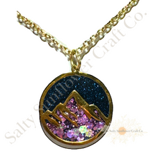 Load image into Gallery viewer, Gold Glitter Mountain Necklace
