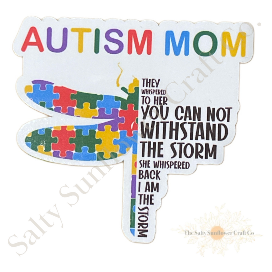 Autism Mom Dragonfly Sticker