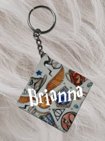 Sublimation Keychain - Light Harry Potter Pattern  *Customizable