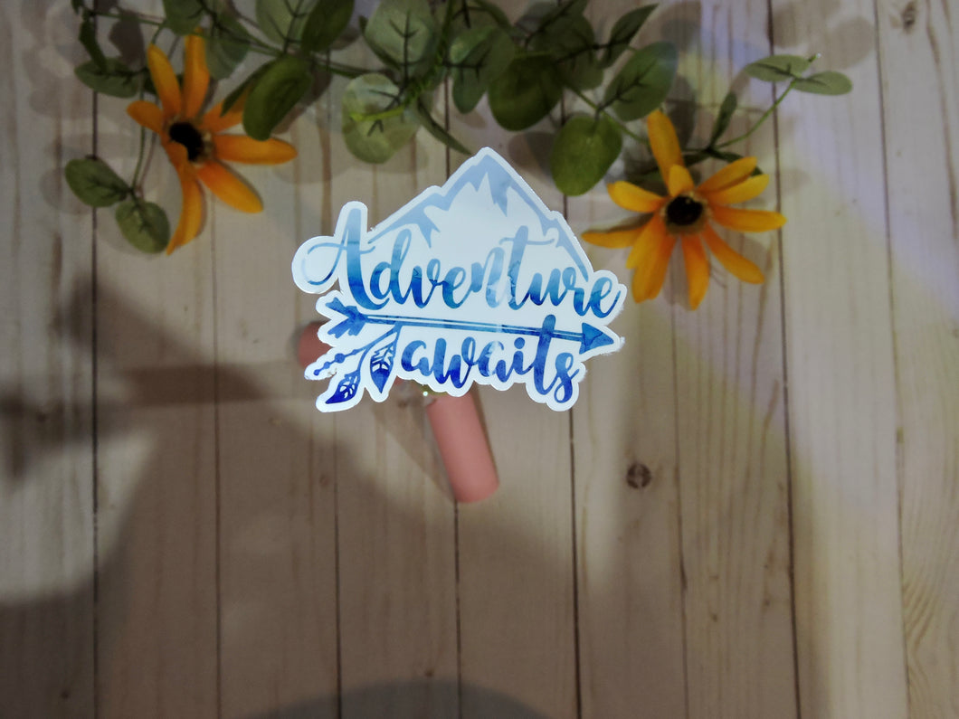 Adventure Awaits Blue/Purple Watercolor Stickers