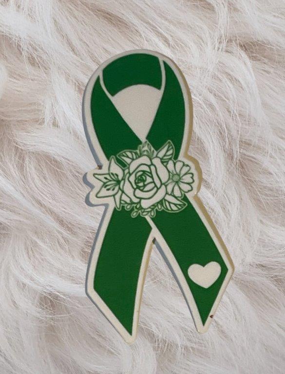 Mental Health Awareness Green Ribbon Floral Sticker