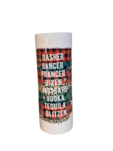 Load image into Gallery viewer, Christmas Reindeer Alcohol Plaid Print 20oz Tumbler
