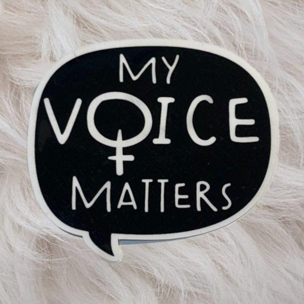 My Voice Matters Women Empowerment Black And White Sticker