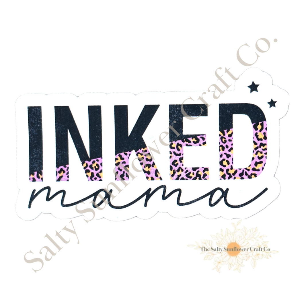 Inked Mama Pink Animal Print Sticker